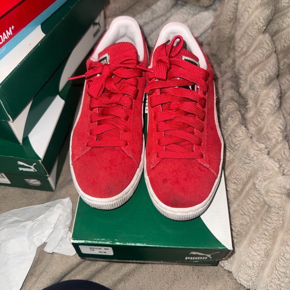 Puma Suede Classic+ Core Women's Sneakers - High Risk Red/White